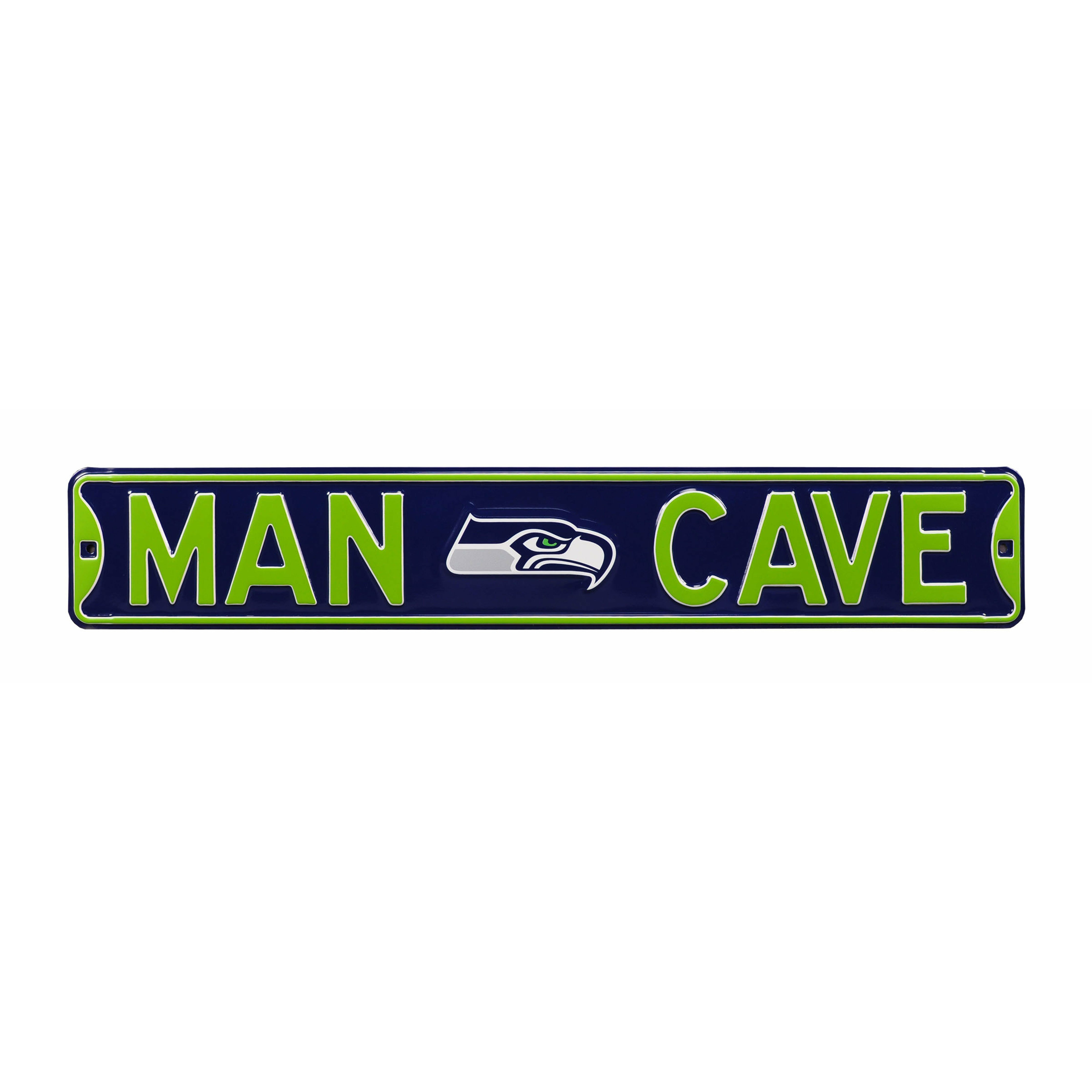 Seattle Seahawks - MAN CAVE - Embossed Steel Street Sign