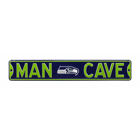 Seattle Seahawks - MAN CAVE - Embossed Steel Street Sign