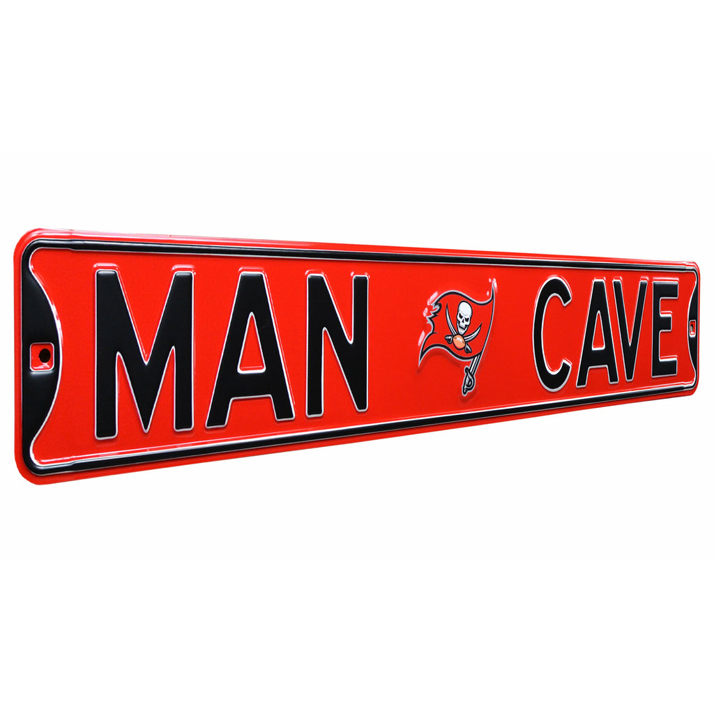 Tampa Bay Buccaneers - MAN CAVE - Embossed Steel Street Sign