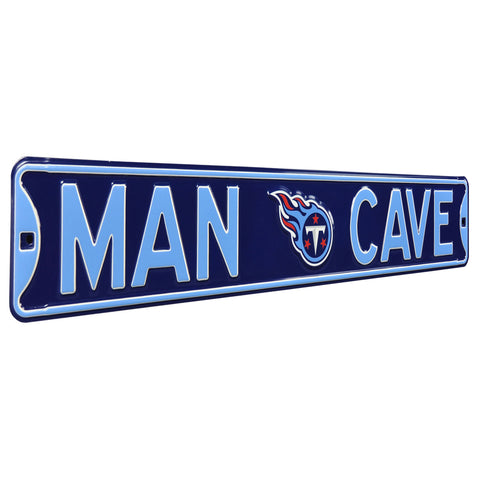 Tennessee Titans - MAN CAVE - Embossed Steel Street Sign