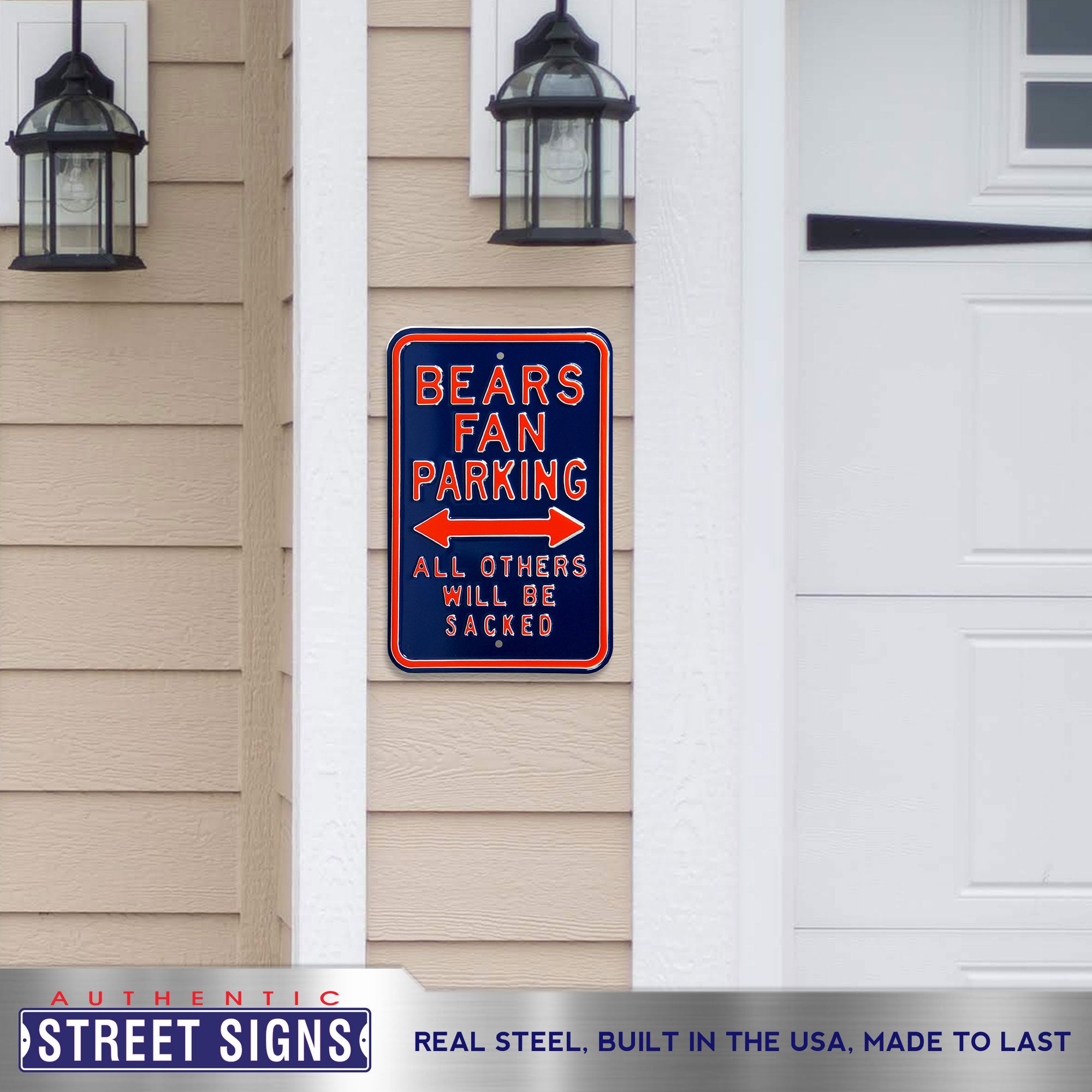 Chicago Bears - ALL OTHERS WILL BE SACKED - Embossed Steel Parking Sign