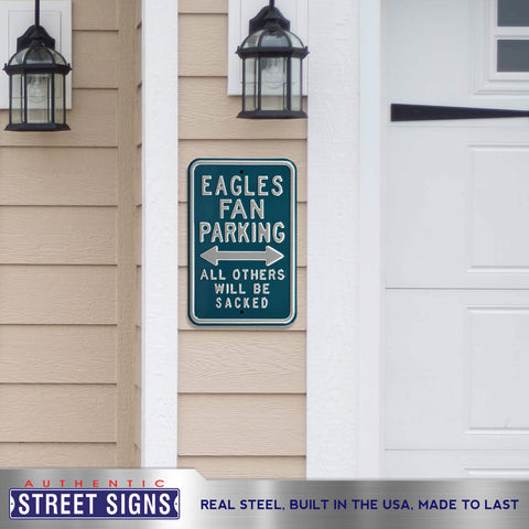 Philadelphia Eagles - ALL OTHERS WILL BE SACKED - Embossed Steel Parking Sign