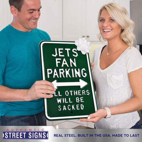 New York Jets - ALL OTHERS WILL BE SACKED - Embossed Steel Parking Sign