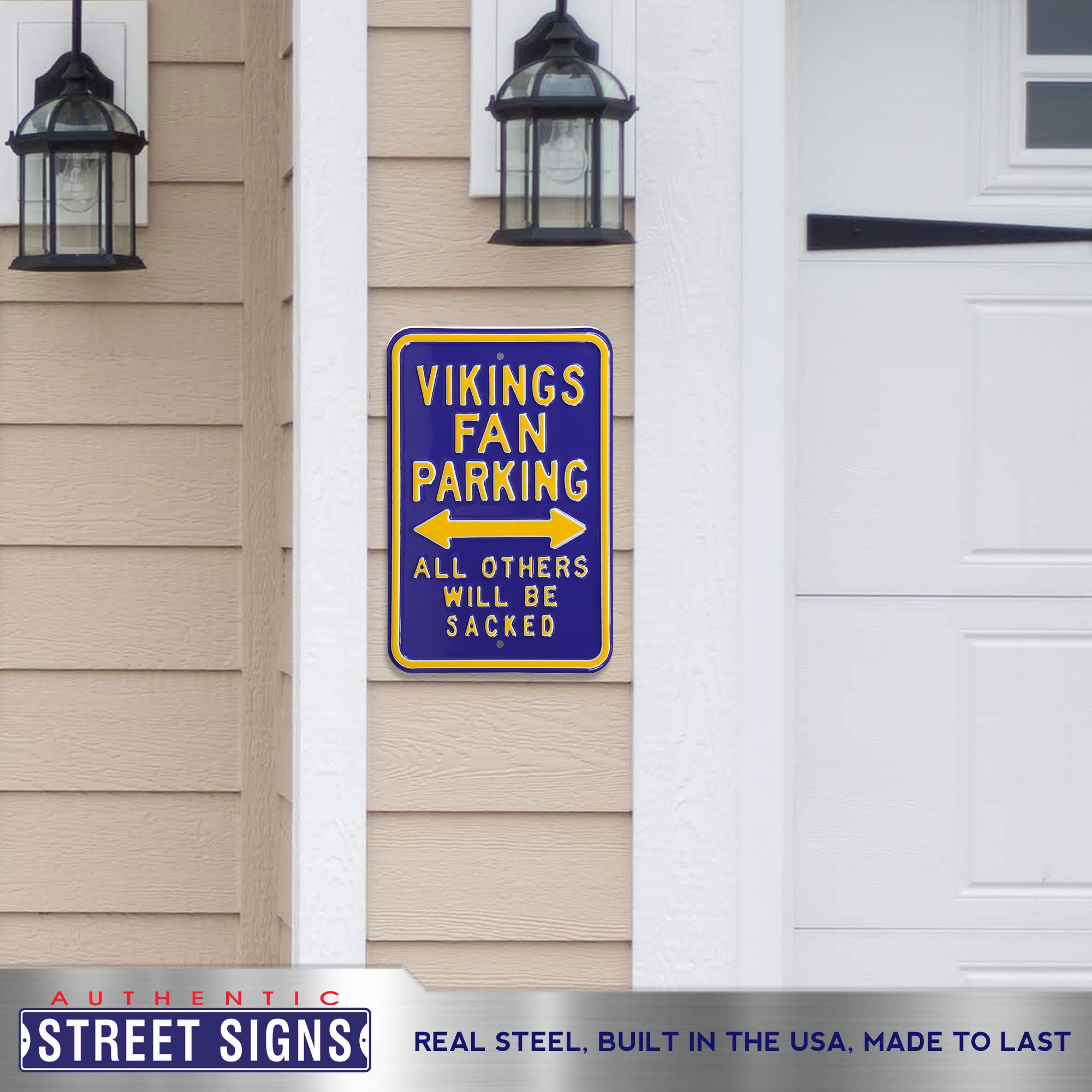 Minnesota Vikings - ALL OTHERS WILL BE SACKED - Embossed Steel Parking Sign