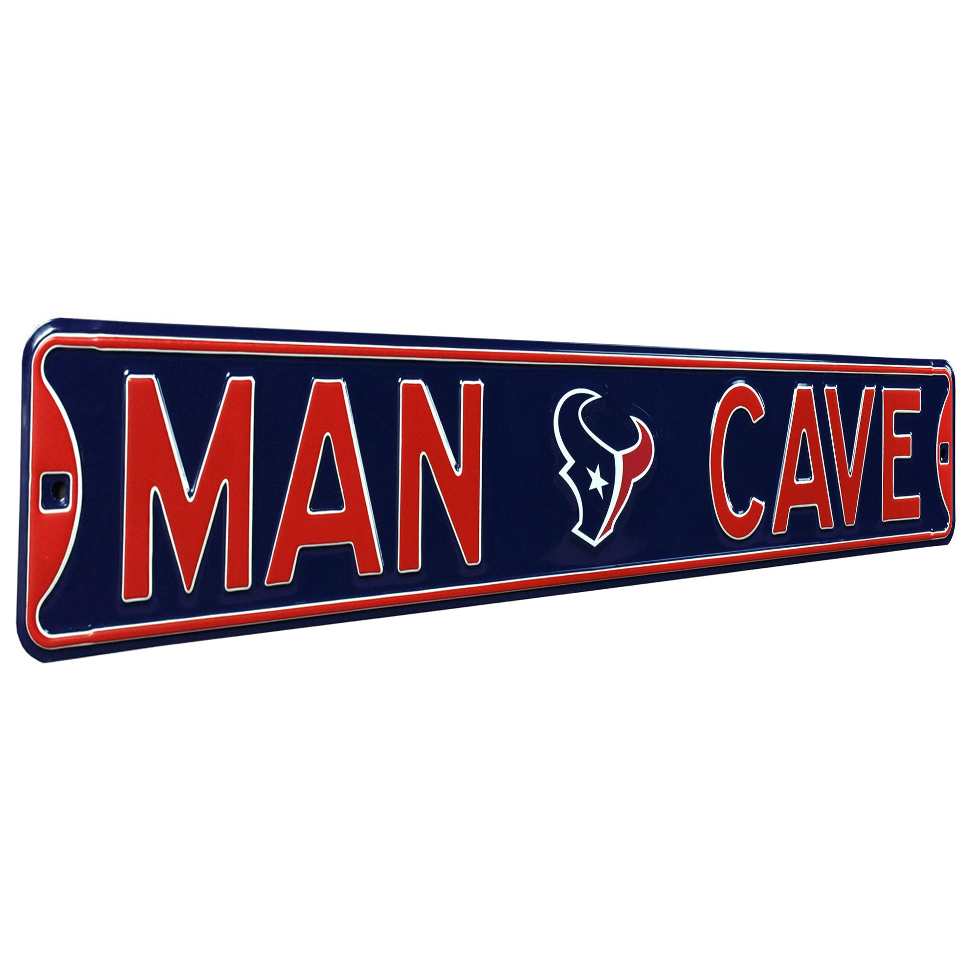 Houston Texans - MAN CAVE - Embossed Steel Street Sign