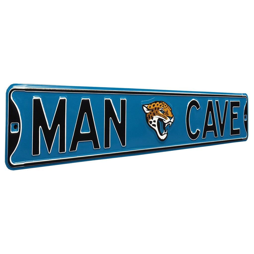 Jacksonville Jaguars - MAN CAVE - Embossed Steel Street Sign