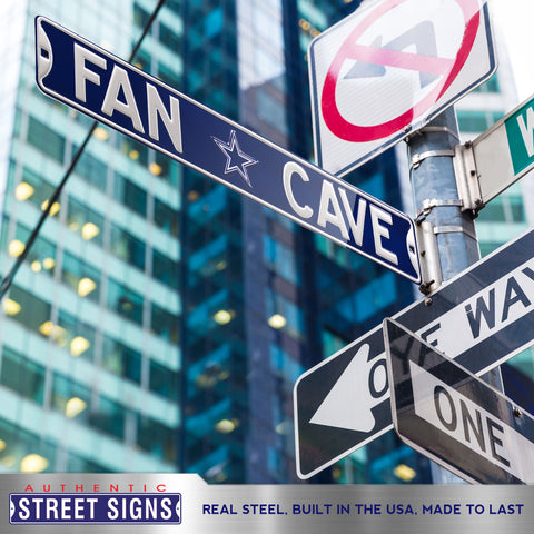 Dallas Cowboys - FAN CAVE - Embossed Steel Street Sign