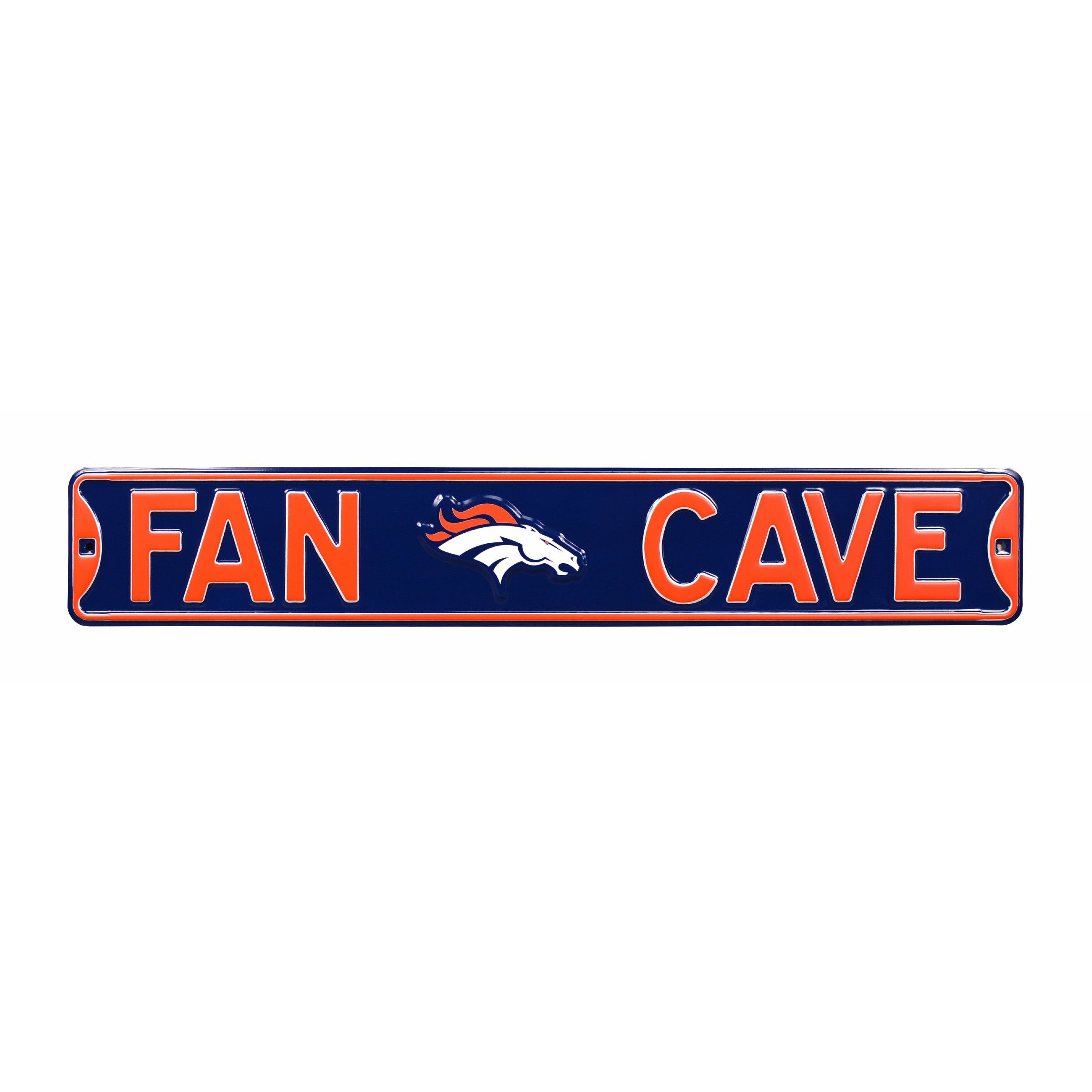 Denver Broncos - FAN CAVE - Embossed Steel Street Sign