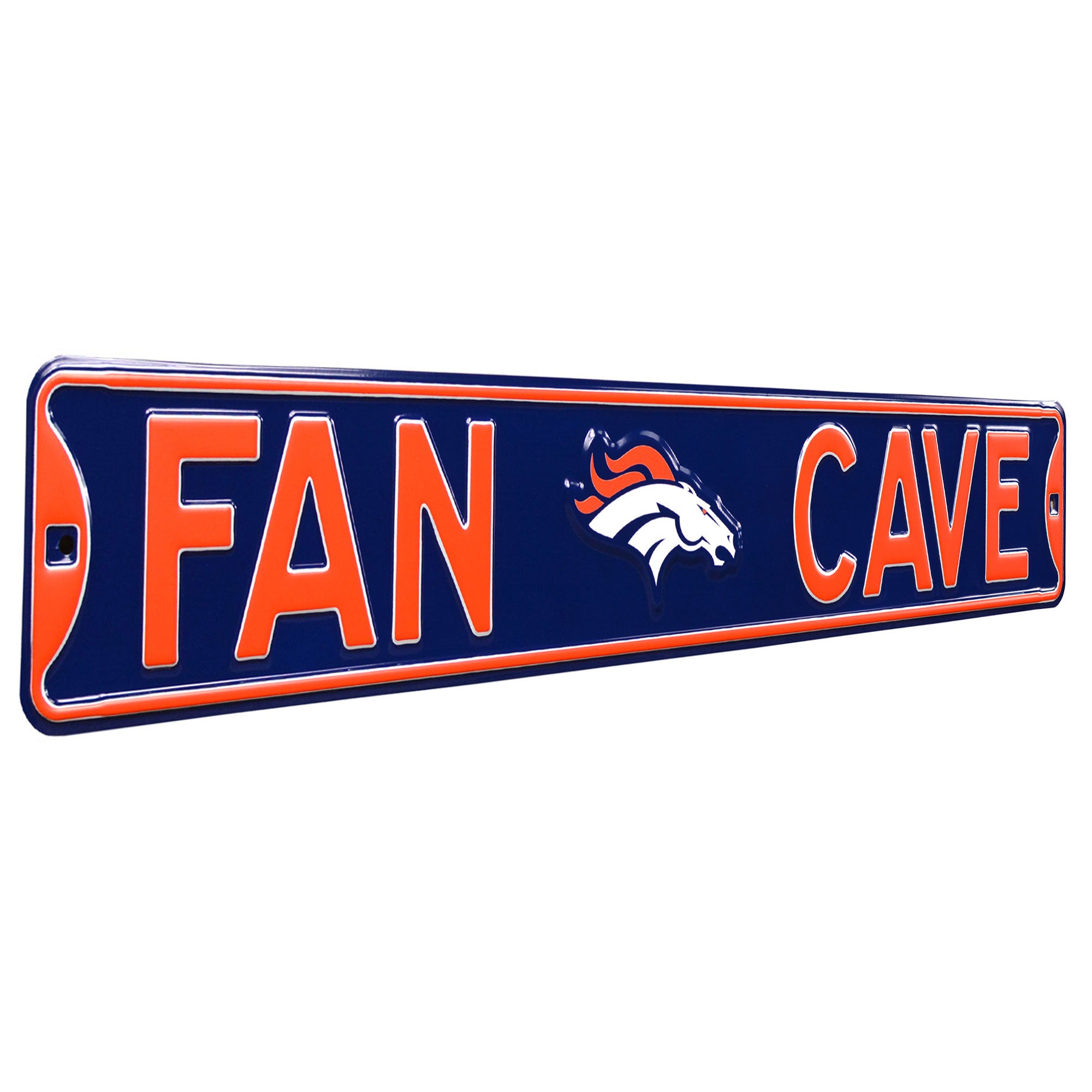 Denver Broncos - FAN CAVE - Embossed Steel Street Sign