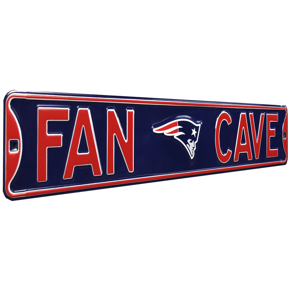 New England Patriots - FAN CAVE - Embossed Steel Street Sign