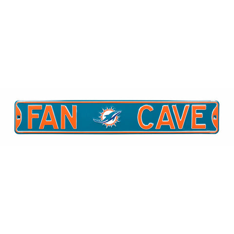 Miami Dolphins - FAN CAVE - Embossed Steel Street Sign