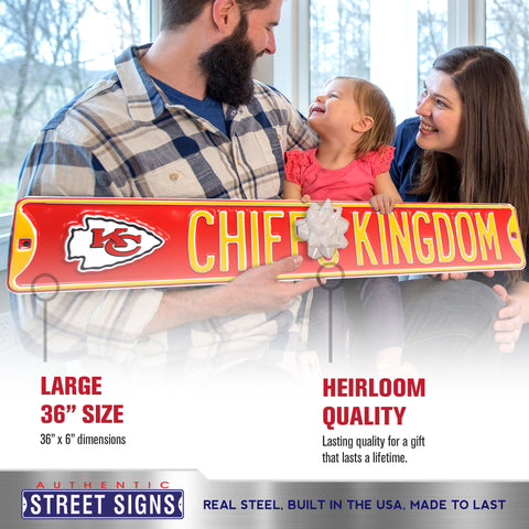 Kansas City Chiefs Kingdom Logo Metal Street Sign - RR Games