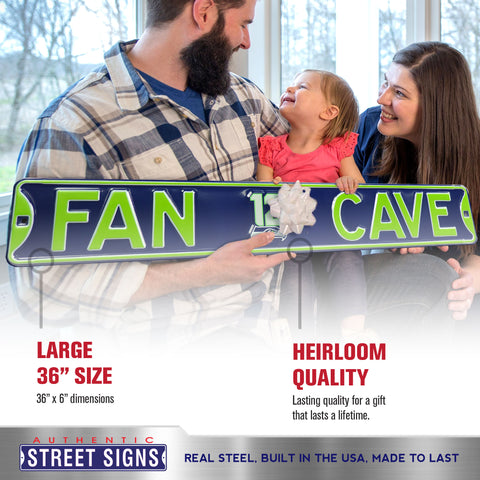 Seattle Seahawks - FAN CAVE - Embossed Steel Street Sign