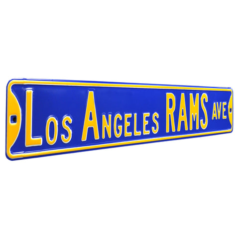Los Angeles Rams - LOS ANGELES RAMS AVE - Embossed Steel Street Sign