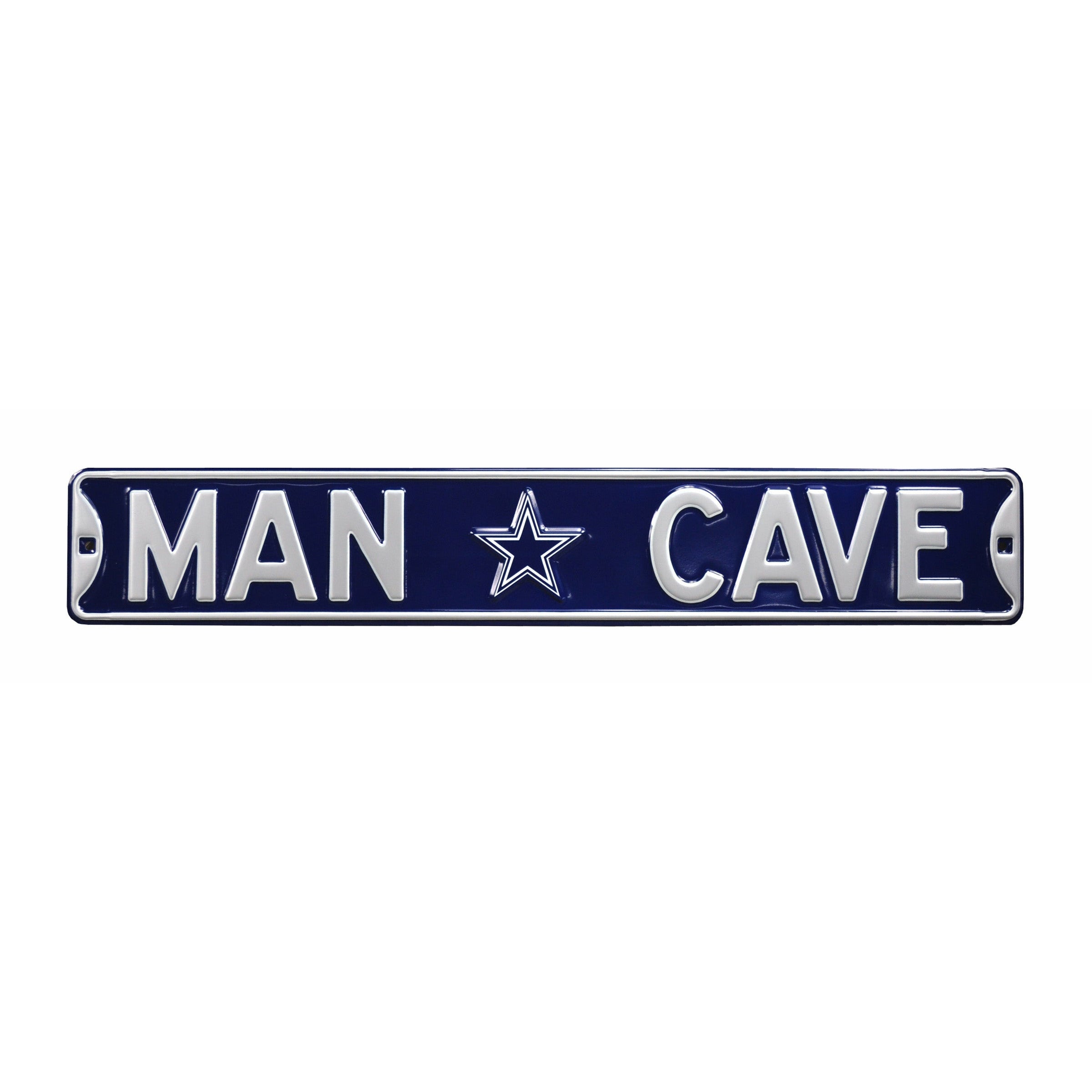 Dallas Cowboys - MAN CAVE - Navy Embossed Steel Street Sign
