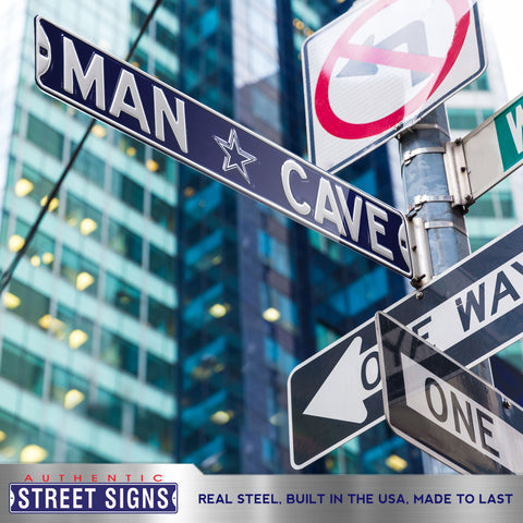 Dallas Cowboys - MAN CAVE - Navy Embossed Steel Street Sign