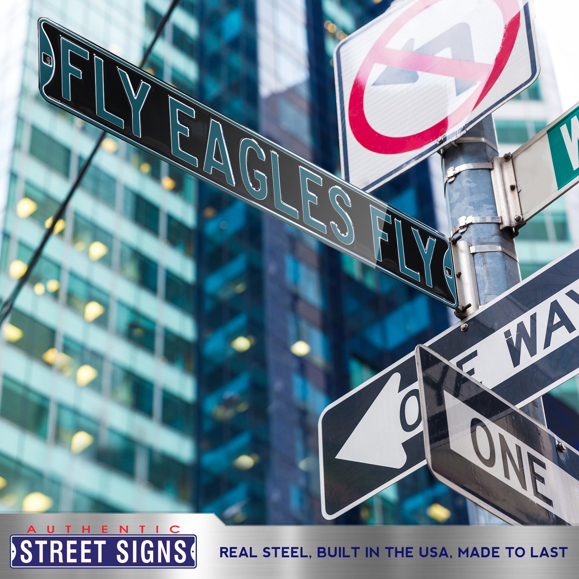 Philadelphia Eagles - FLY EAGLES FLY - Embossed Steel Street Sign