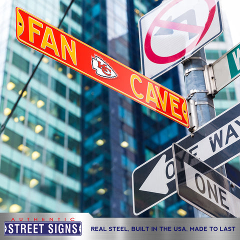 Kansas City Chiefs - FAN CAVE - Embossed Steel Street Sign