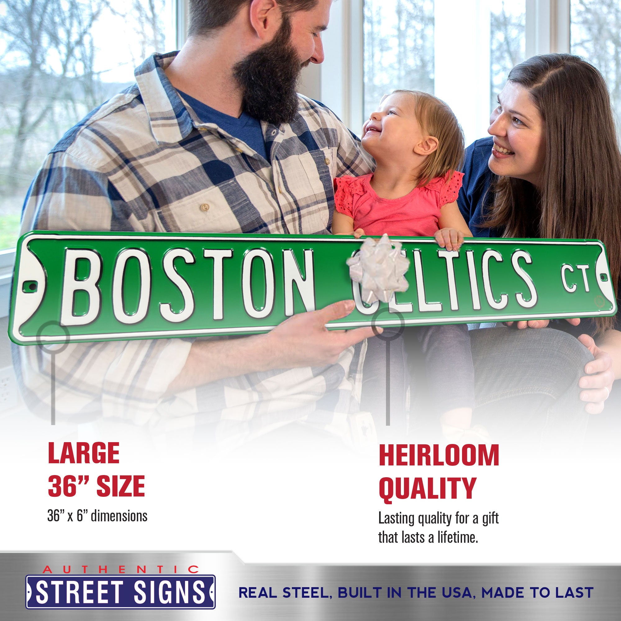 Boston Celtics - BOSTON CELTICS CT - Embossed Steel Street Sign