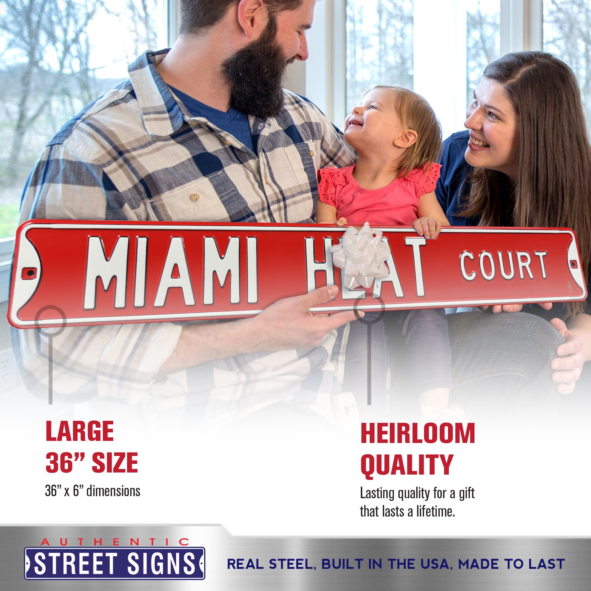 Miami Heat - MIAMI HEAT CT - Embossed Steel Street Sign