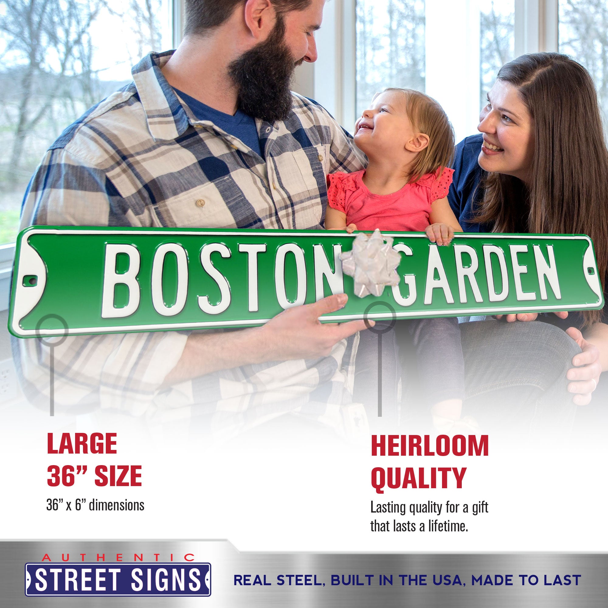 Boston Celtics - BOSTON GARDEN - Embossed Steel Street Sign