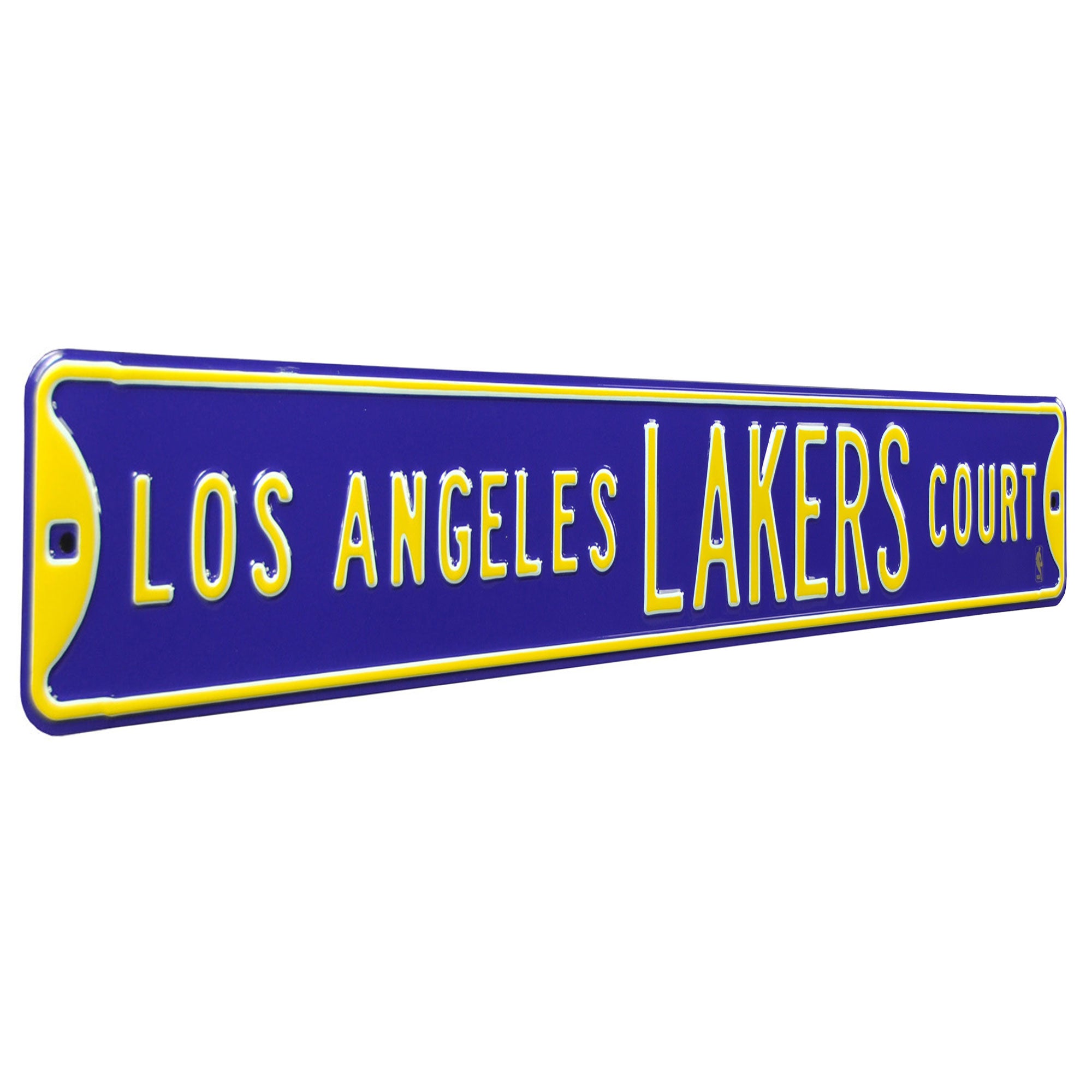 Los Angeles Lakers - LOS ANGELES LAKERS CT - Purple Embossed Steel Street Sign