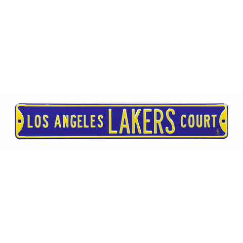 Los Angeles Lakers - LOS ANGELES LAKERS CT - Purple Embossed Steel Street Sign