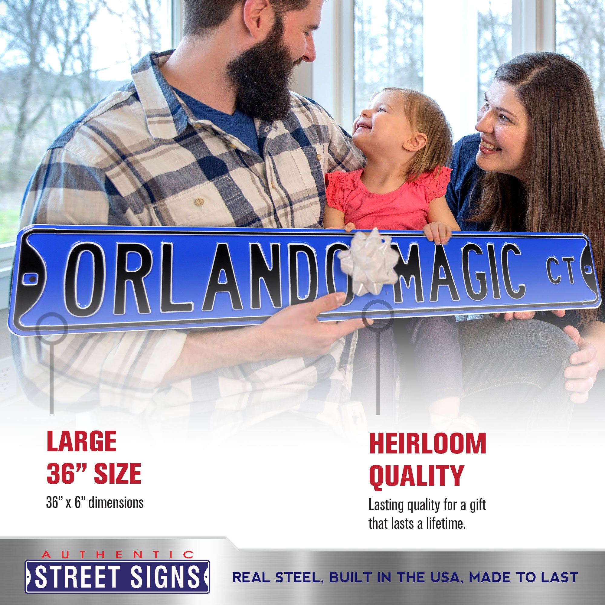 Orlando Magic - ORLANDO MAGIC CT - Embossed Steel Street Sign