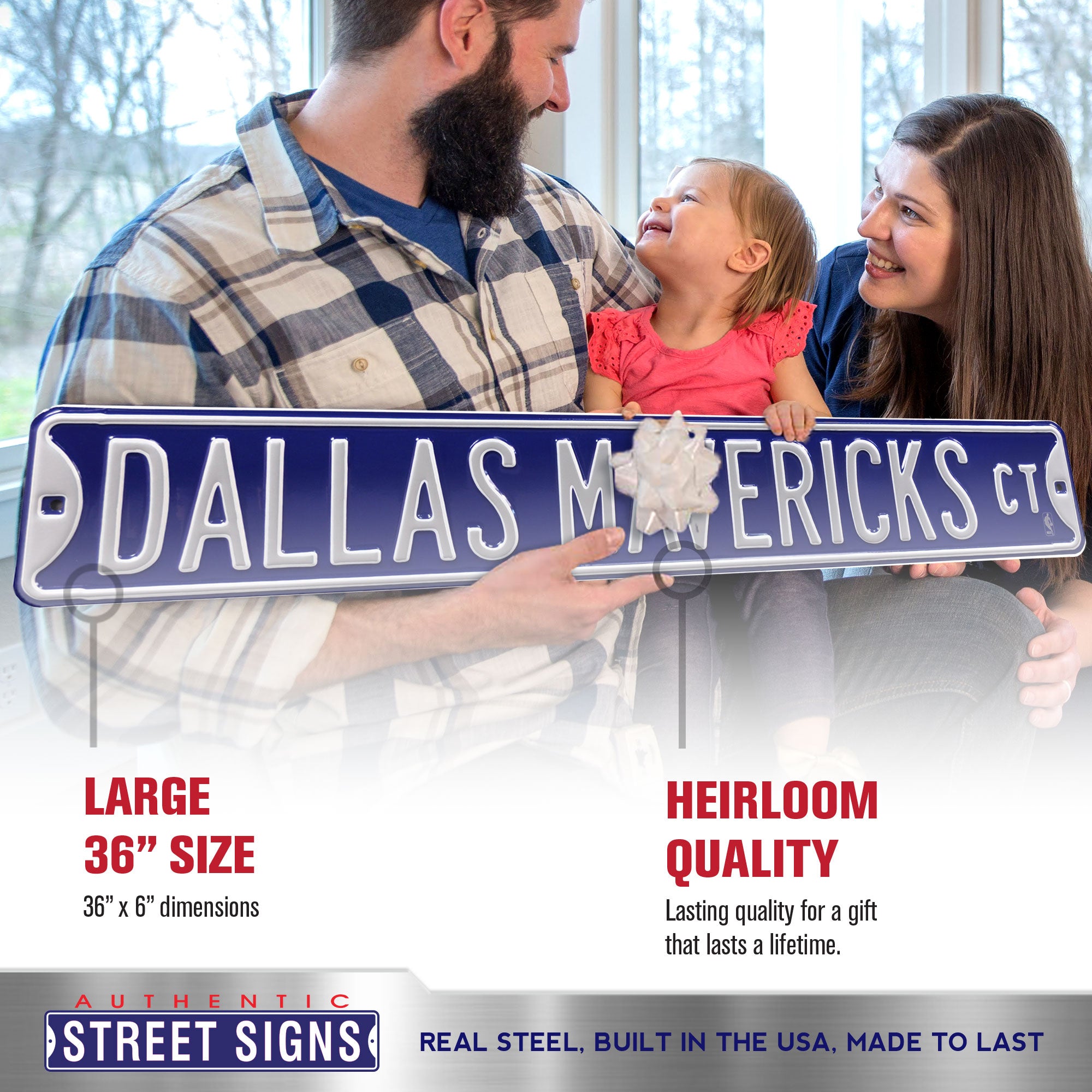 Dallas Mavericks - DALLAS MAVERICKS CT - Embossed Steel Street Sign