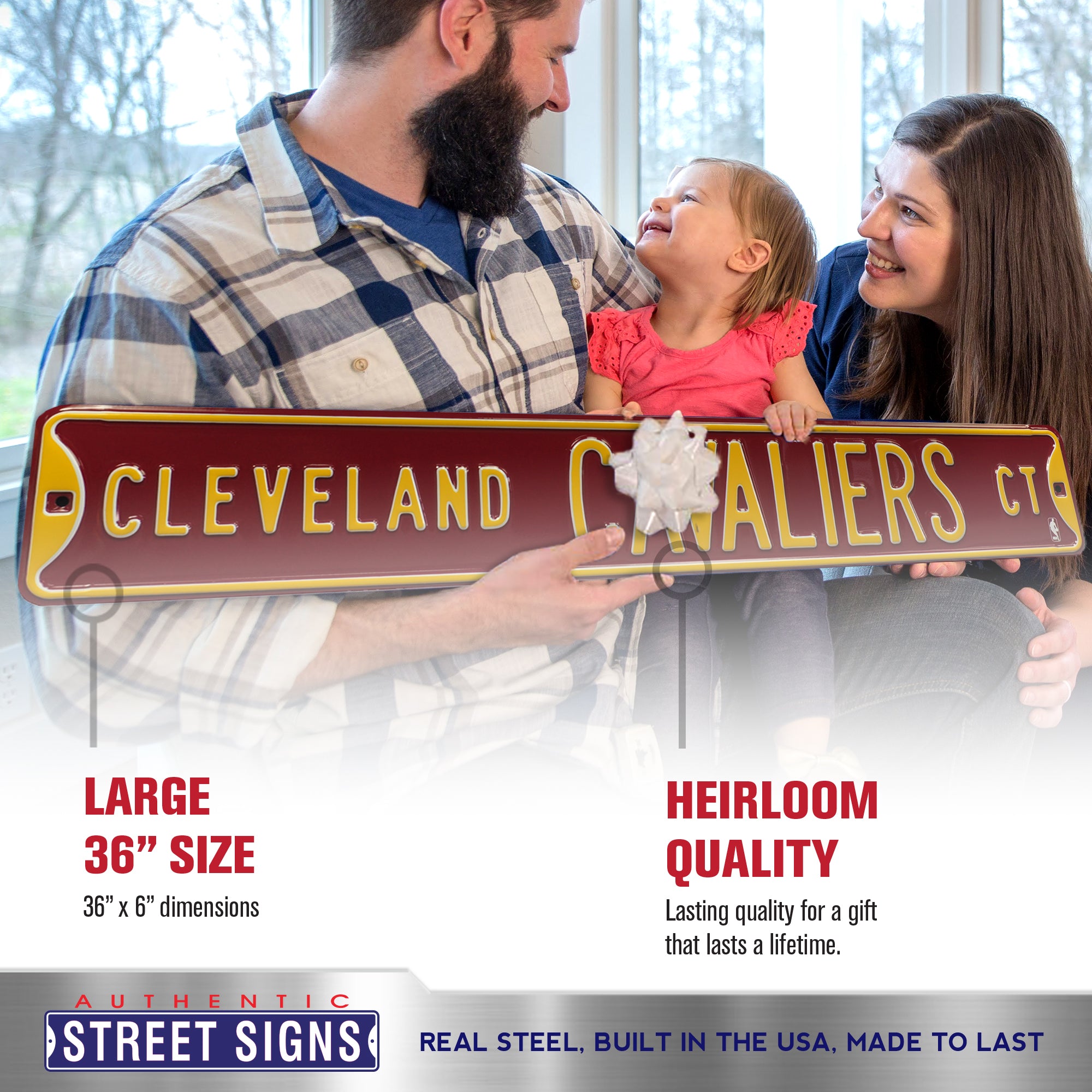 Cleveland Cavaliers - CAVALIERS CT - Embossed Steel Street Sign