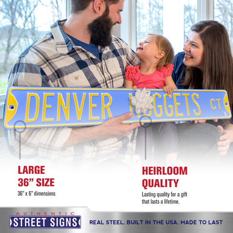 Denver Nuggets - DENVER NUGGETS CT - Throwback Embossed Steel Street Sign