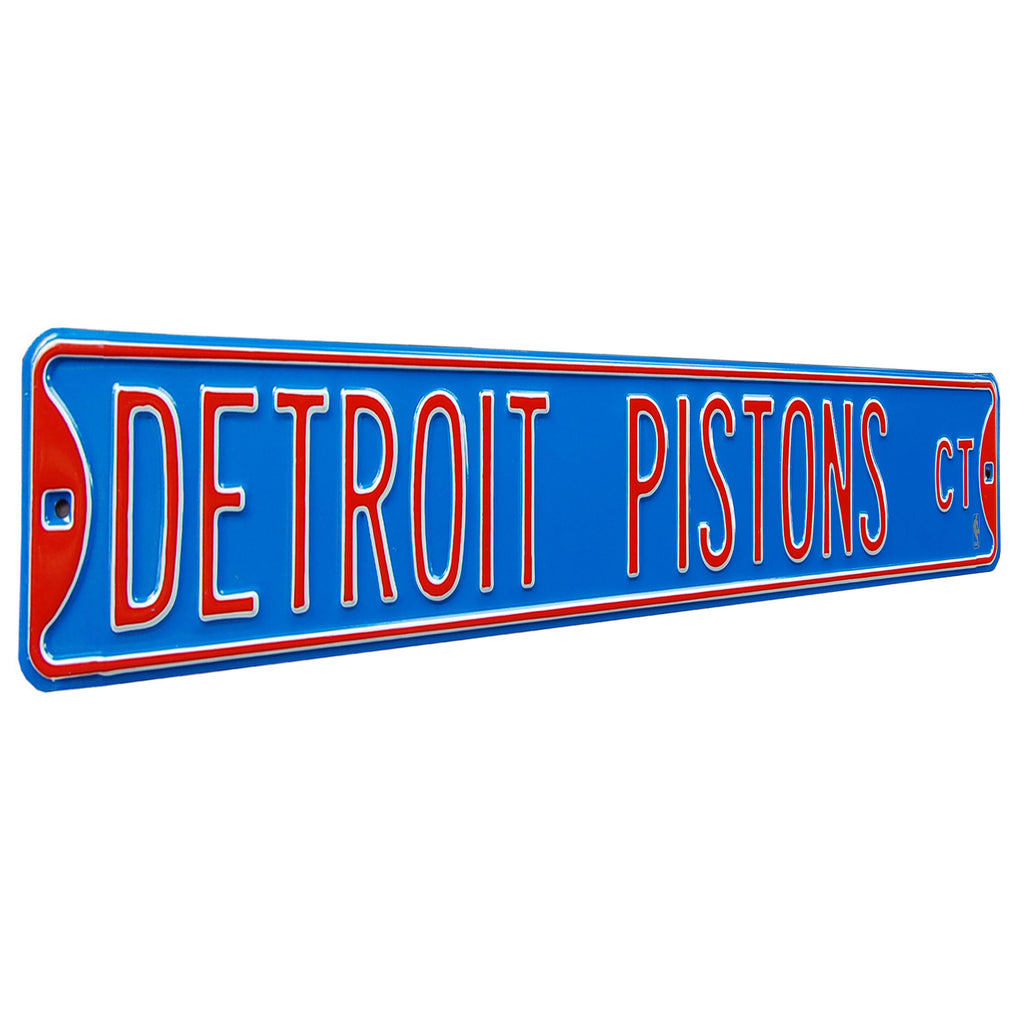 Detroit Pistons - DETROIT PISTONS CT - Embossed Steel Street Sign