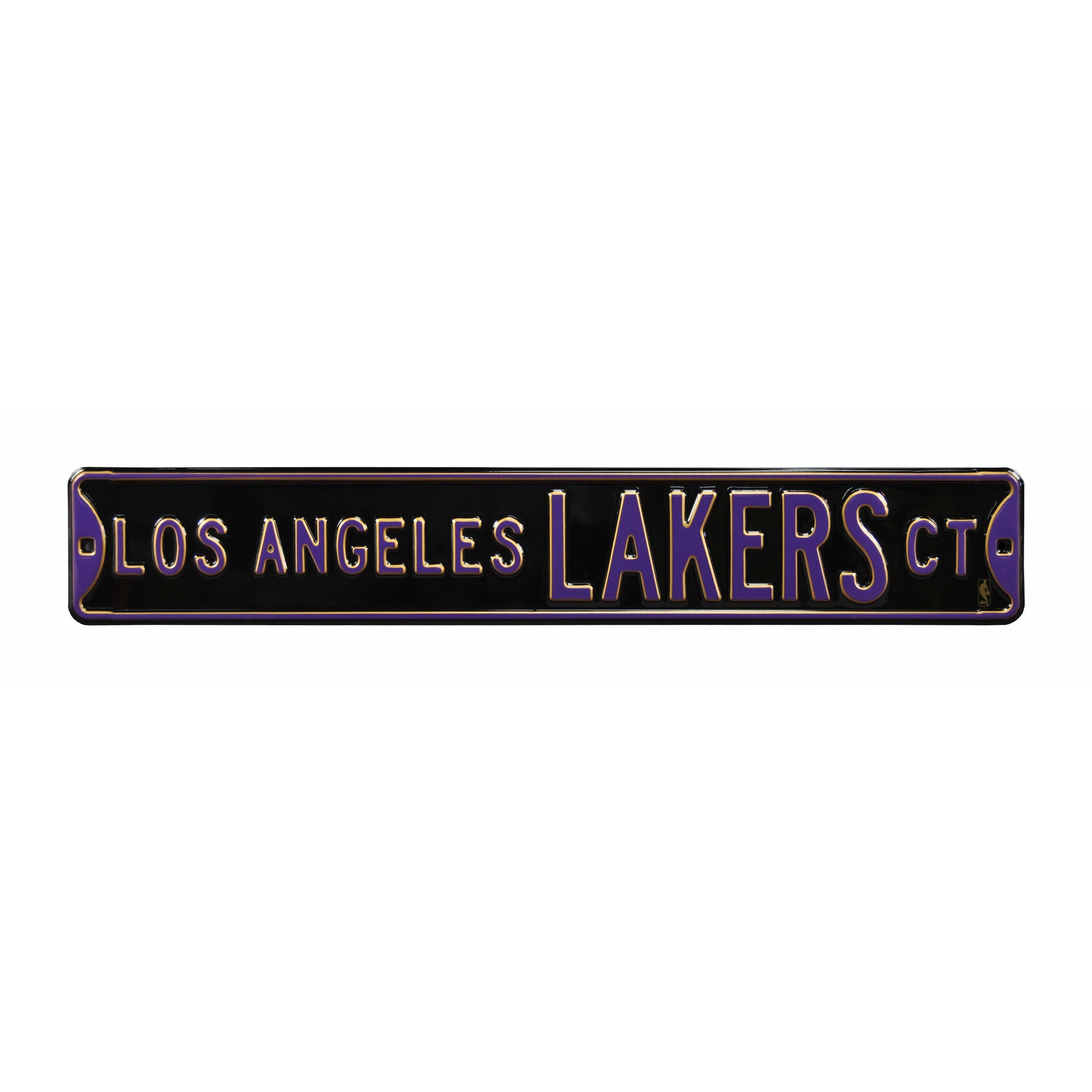 Los Angeles Lakers - LOS ANGELES LAKERS CT - Black Embossed Steel Street Sign