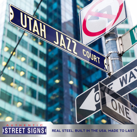 Utah Jazz - UTAH JAZZ COURT - Embossed Steel Street Sign