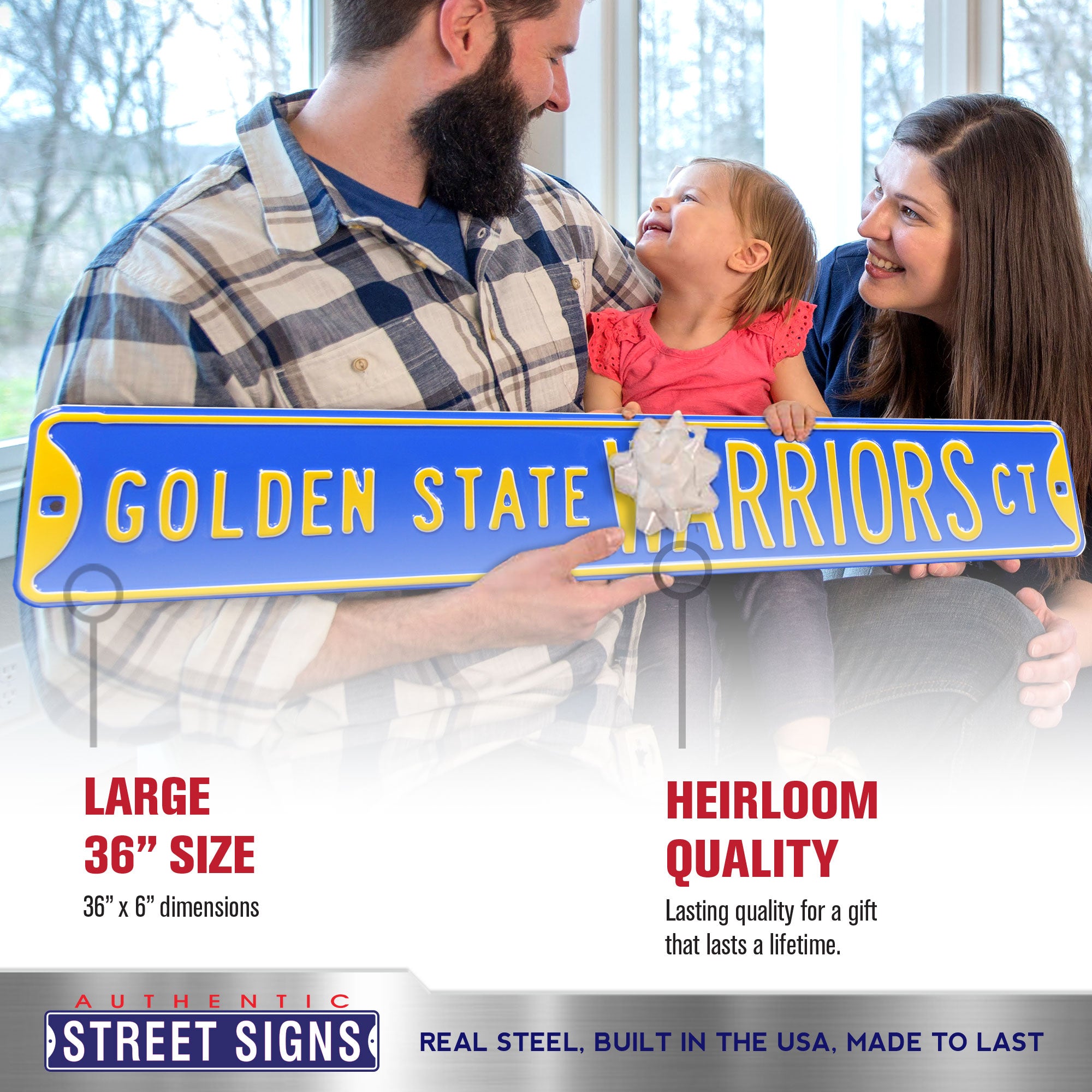 Golden State Warriors - WARRIORS CT - Embossed Steel Street Sign
