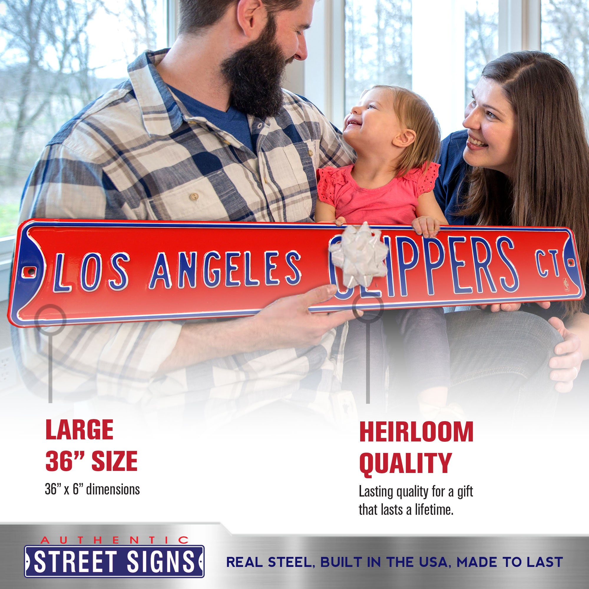 Los Angeles Clippers - LOS ANGELES CLIPPERS CT - Embossed Steel Street Sign