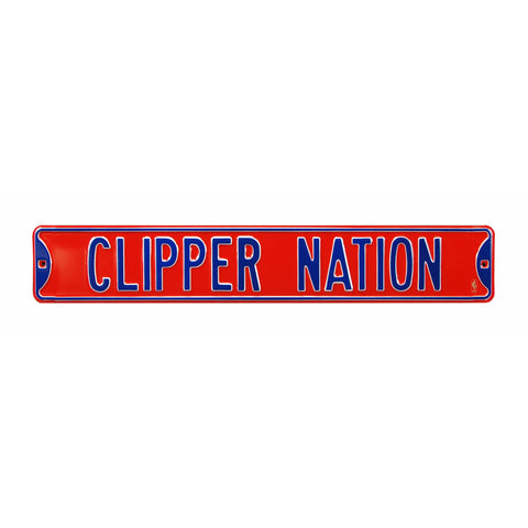 Los Angeles Clippers - LA CLIPPER NATION - Embossed Steel Street Sign