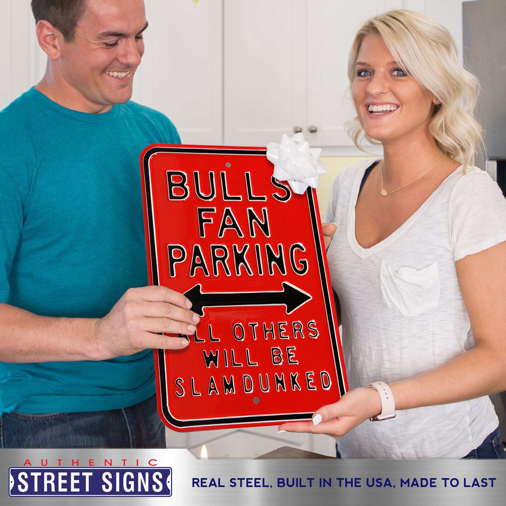 Chicago Bulls - ALL OTHER FANS SLAM DUNKED - Embossed Steel Parking Sign