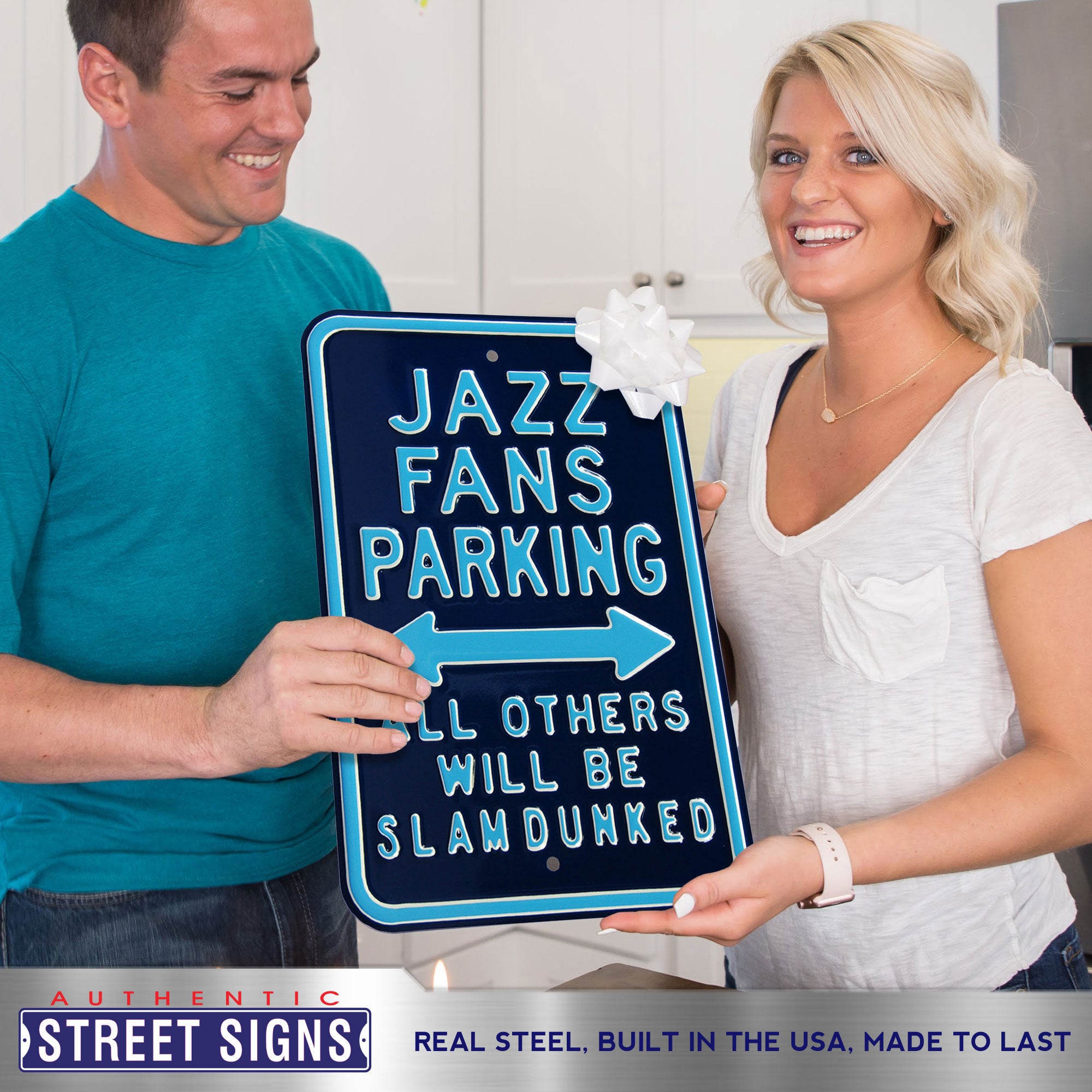 Utah Jazz - ALL OTHER FANS SLAM DUNKED - Embossed Steel Parking Sign