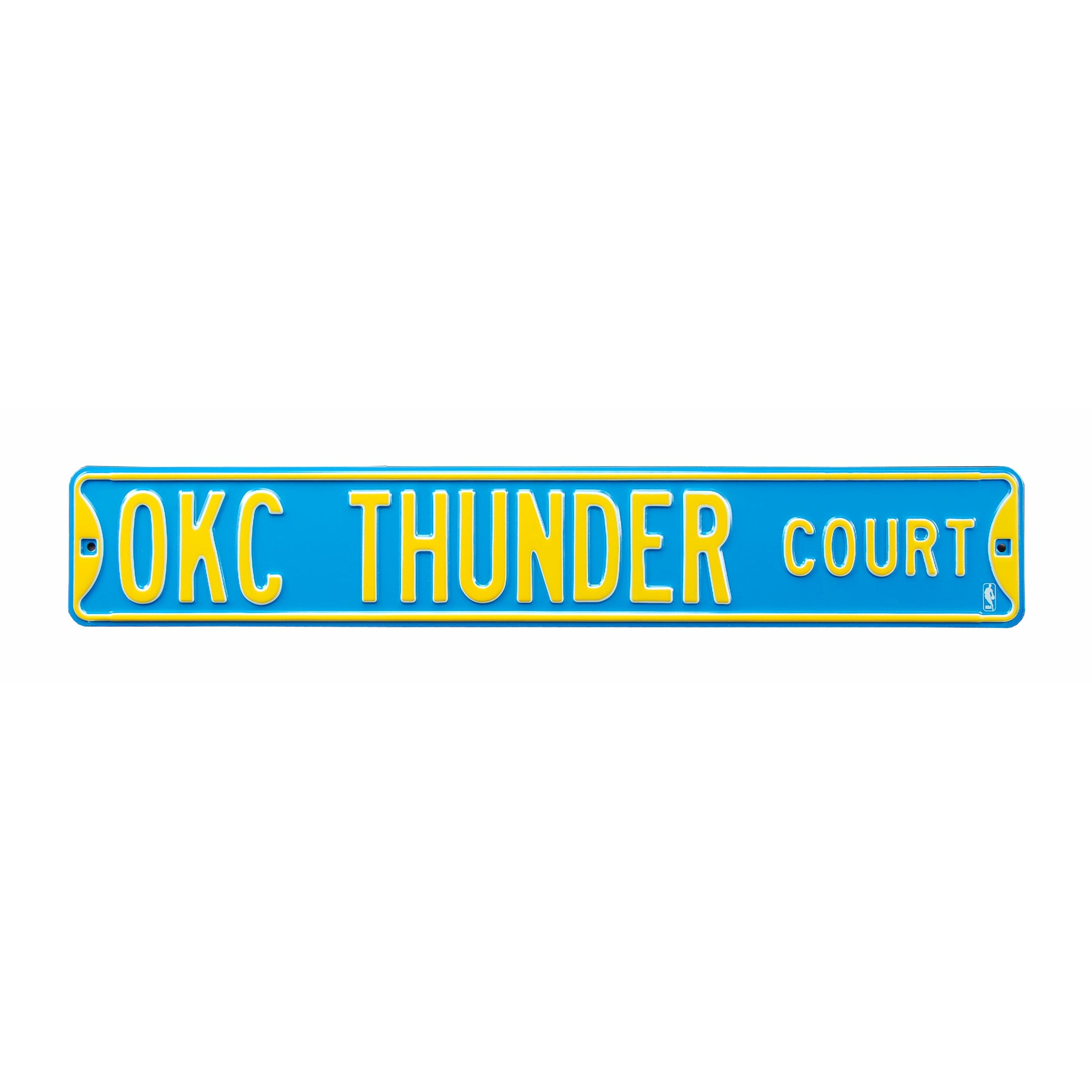 Oklahoma City Thunder - OKC THUNDER COURT - Embossed Steel Street Sign