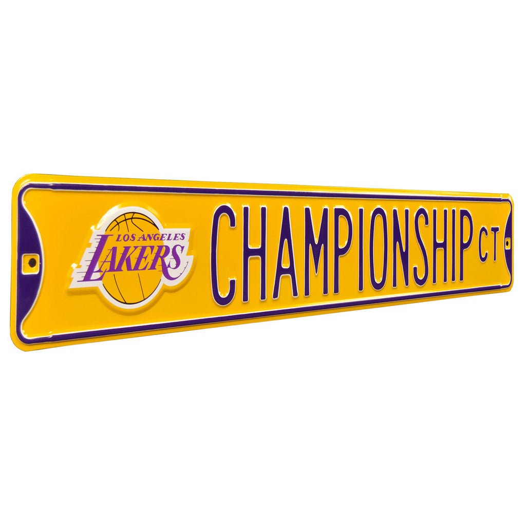 Los Angeles Lakers - CHAMPIONSHIP CT - Embossed Steel Street Sign
