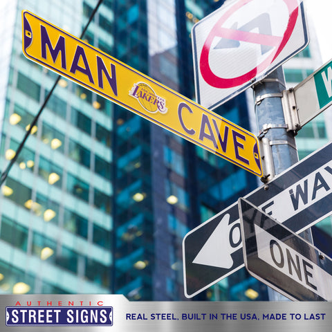 Los Angeles Lakers - MAN CAVE - Embossed Steel Street Sign