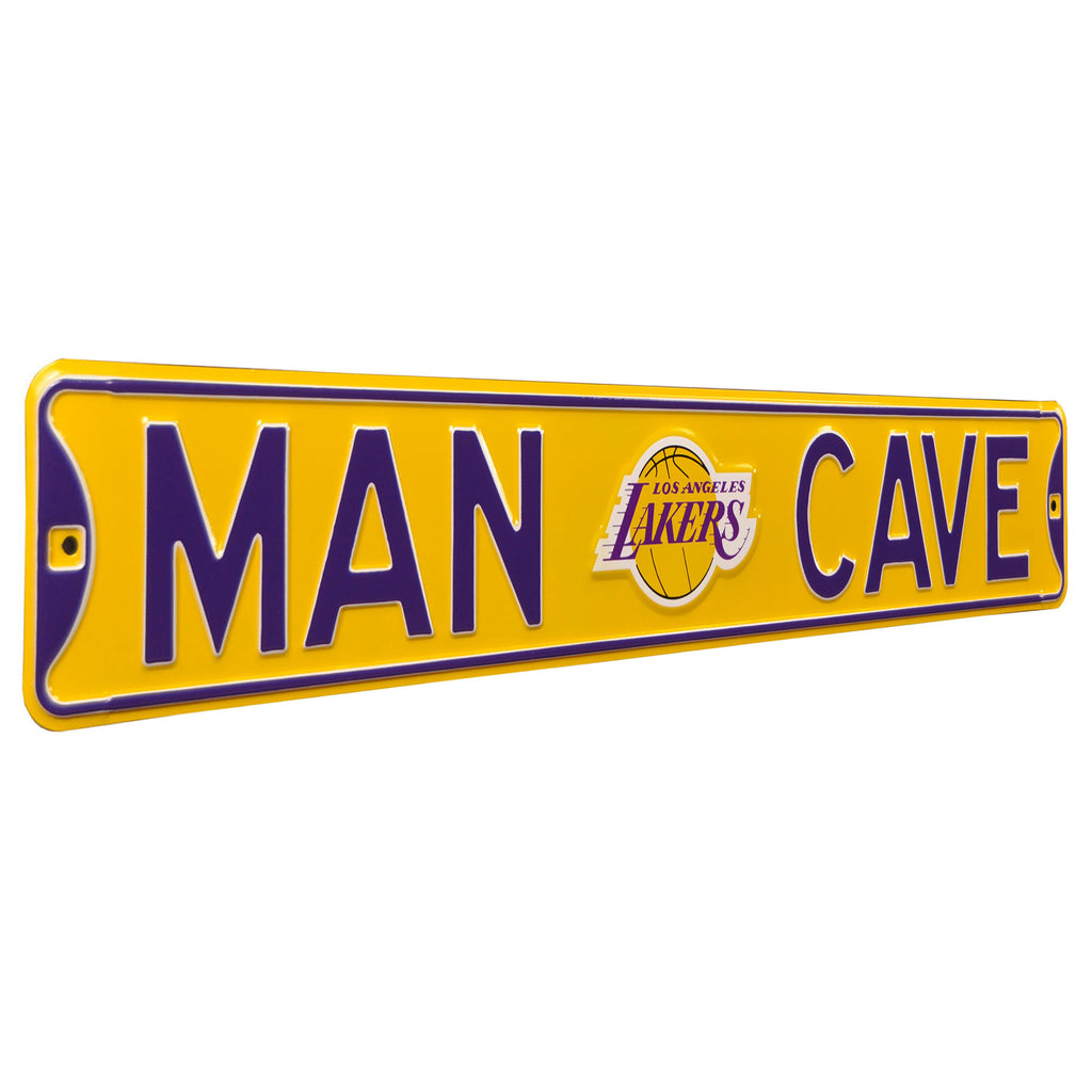 Los Angeles Lakers - MAN CAVE - Embossed Steel Street Sign