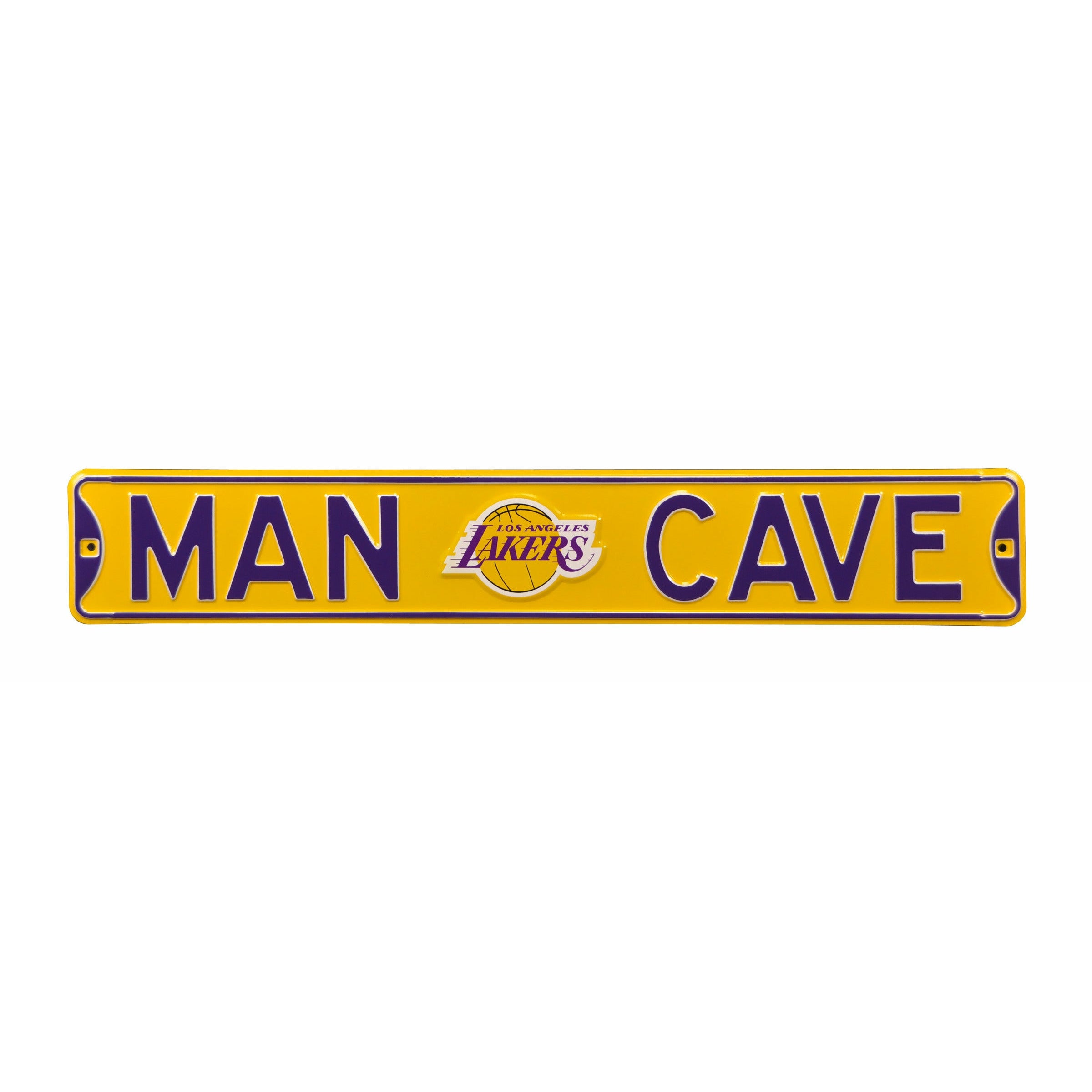 Los Angeles Lakers - MAN CAVE - Embossed Steel Street Sign