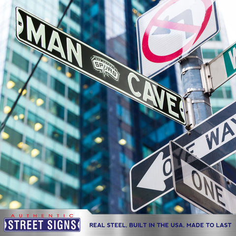San Antonio Spurs - MAN CAVE - Classic Logo Embossed Steel Street Sign