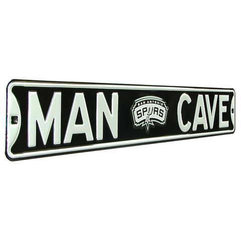 San Antonio Spurs - MAN CAVE - Classic Logo Embossed Steel Street Sign