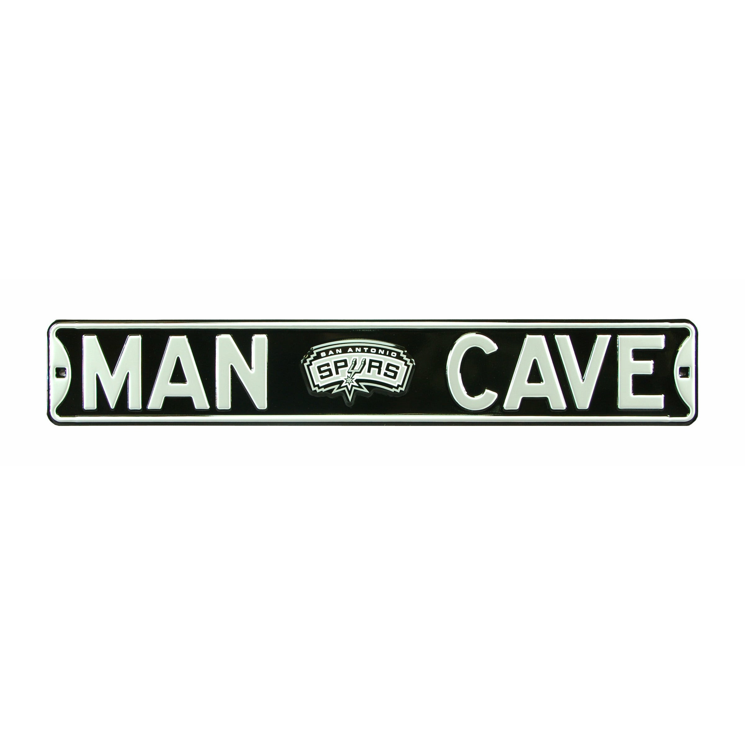 San Antonio Spurs - MAN CAVE - Classic Logo Embossed Steel Street Sign