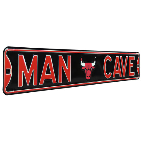 Chicago Bulls - MAN CAVE - Embossed Steel Street Sign