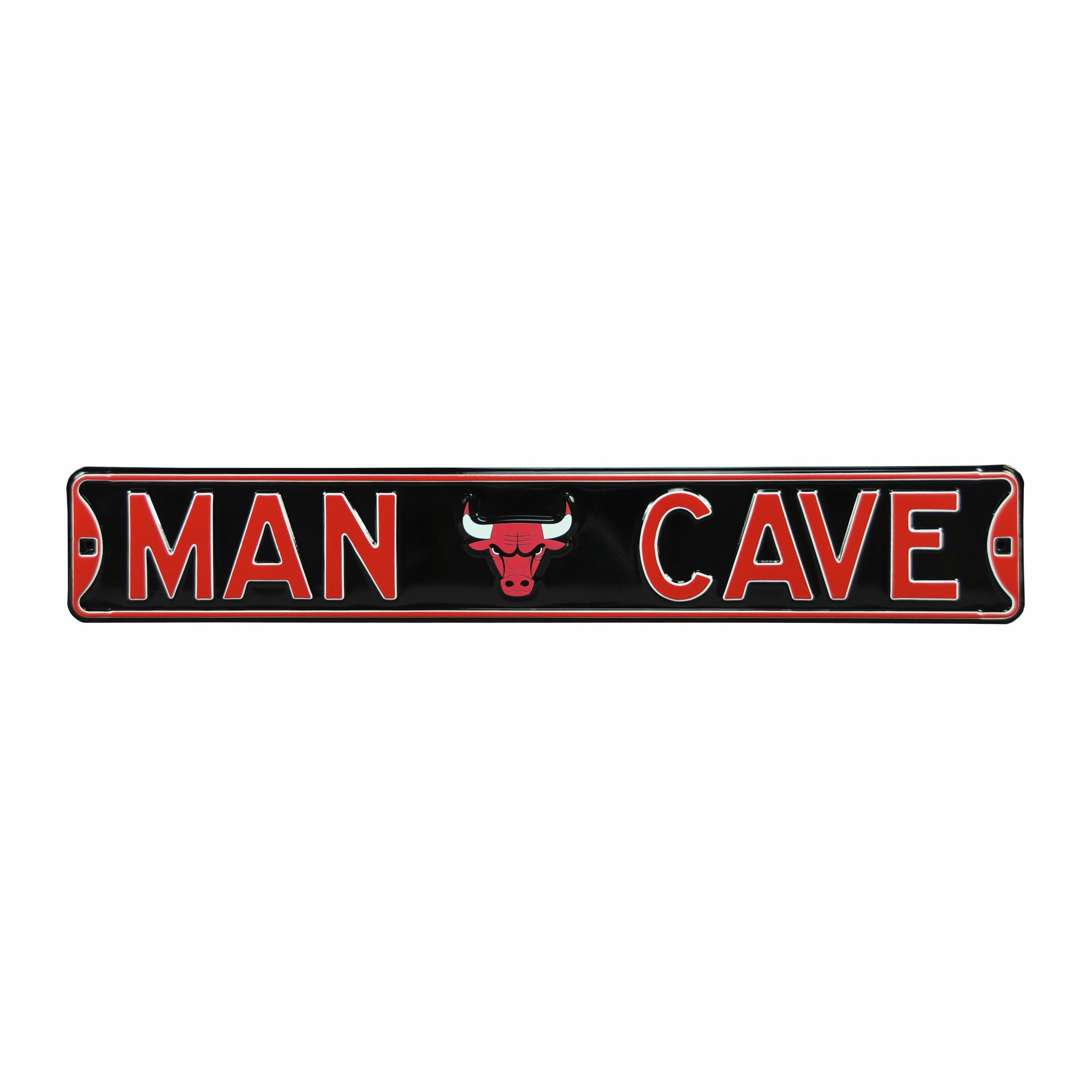 Chicago Bulls - MAN CAVE - Embossed Steel Street Sign