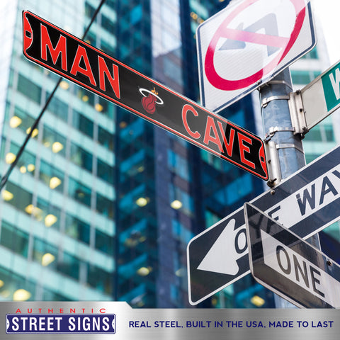 Miami Heat - MAN CAVE - Embossed Steel Street Sign